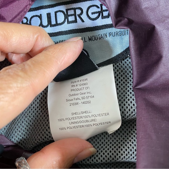 Boulder Gear Rain Jacket Hoodie Hiking Gear Woman’s Vented hoodie zip pockets - Picture 11 of 15